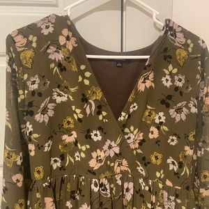 Madewell Floral Long Sleeve Dress
